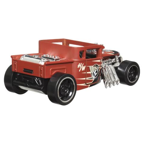 Hot wheels masinuta metalica cu sistem pull back bone shaker muscle mania scara 1 la 43  [4]