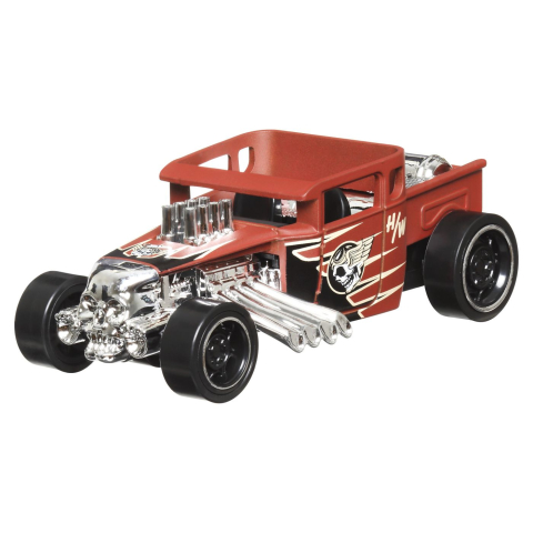 Hot wheels masinuta metalica cu sistem pull back bone shaker muscle mania scara 1 la 43  [3]