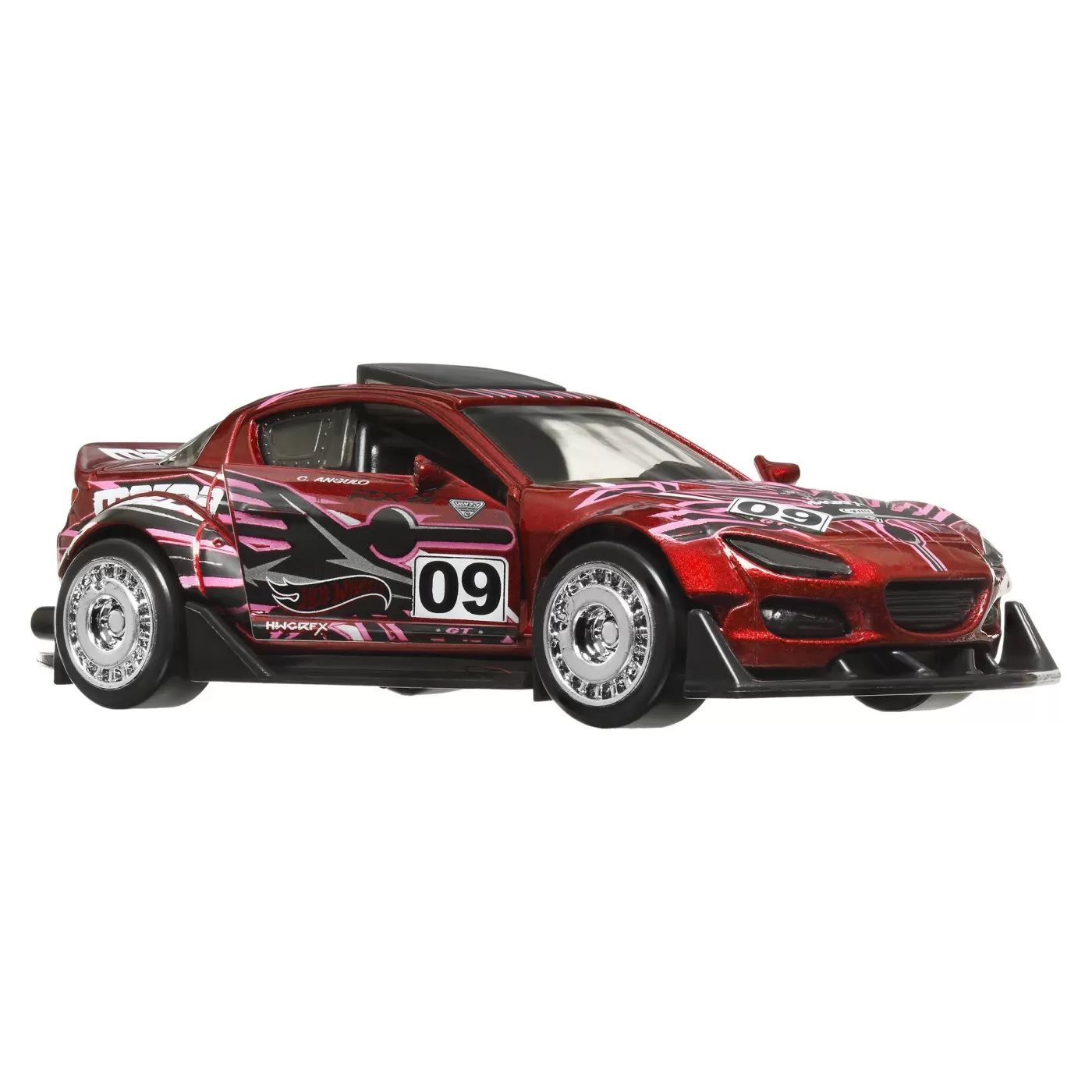 Hot wheels masinuta metalica cu sistem pull back mazda 2004 rx8 custom scara 1:43, varsta de la 3 ani la 7 ani [4]