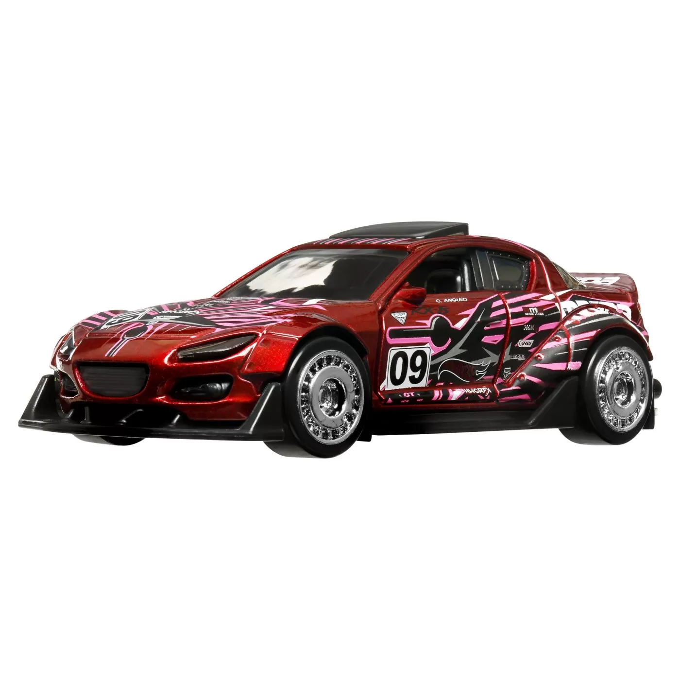 Hot wheels masinuta metalica cu sistem pull back mazda 2004 rx8 custom scara 1:43, varsta de la 3 ani la 7 ani [1]
