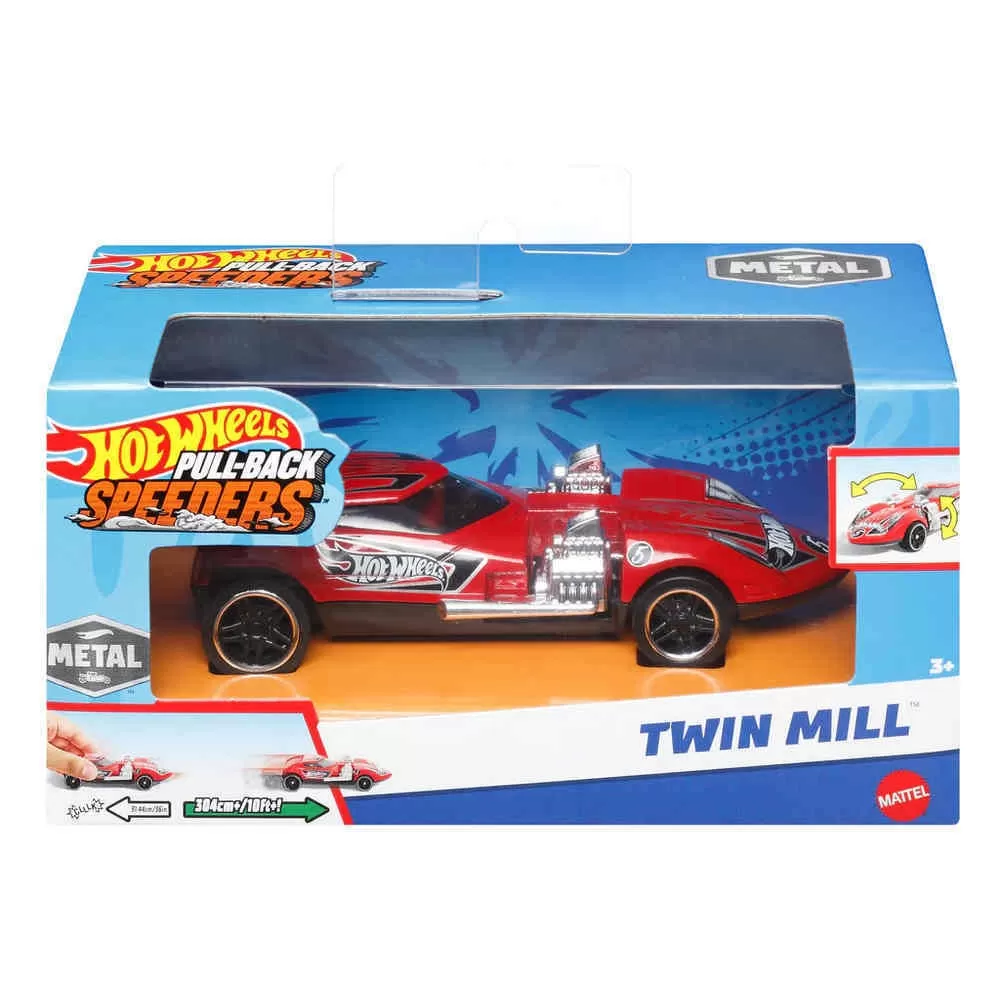 Jucării și Jocuri pentru copii - Hot wheels masinuta metalica cu sistem pull back twin mill scara 1:43, varsta de la 3 ani la 7 ani