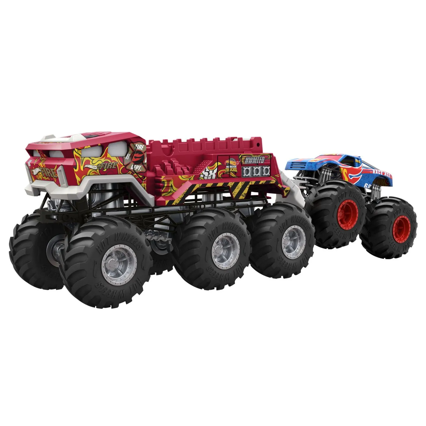 Hot wheels monster truck big rigs masinuta metalica cu 6 roti 5 alarm scara 1 la 64 , copii 3 -7 ani [4]