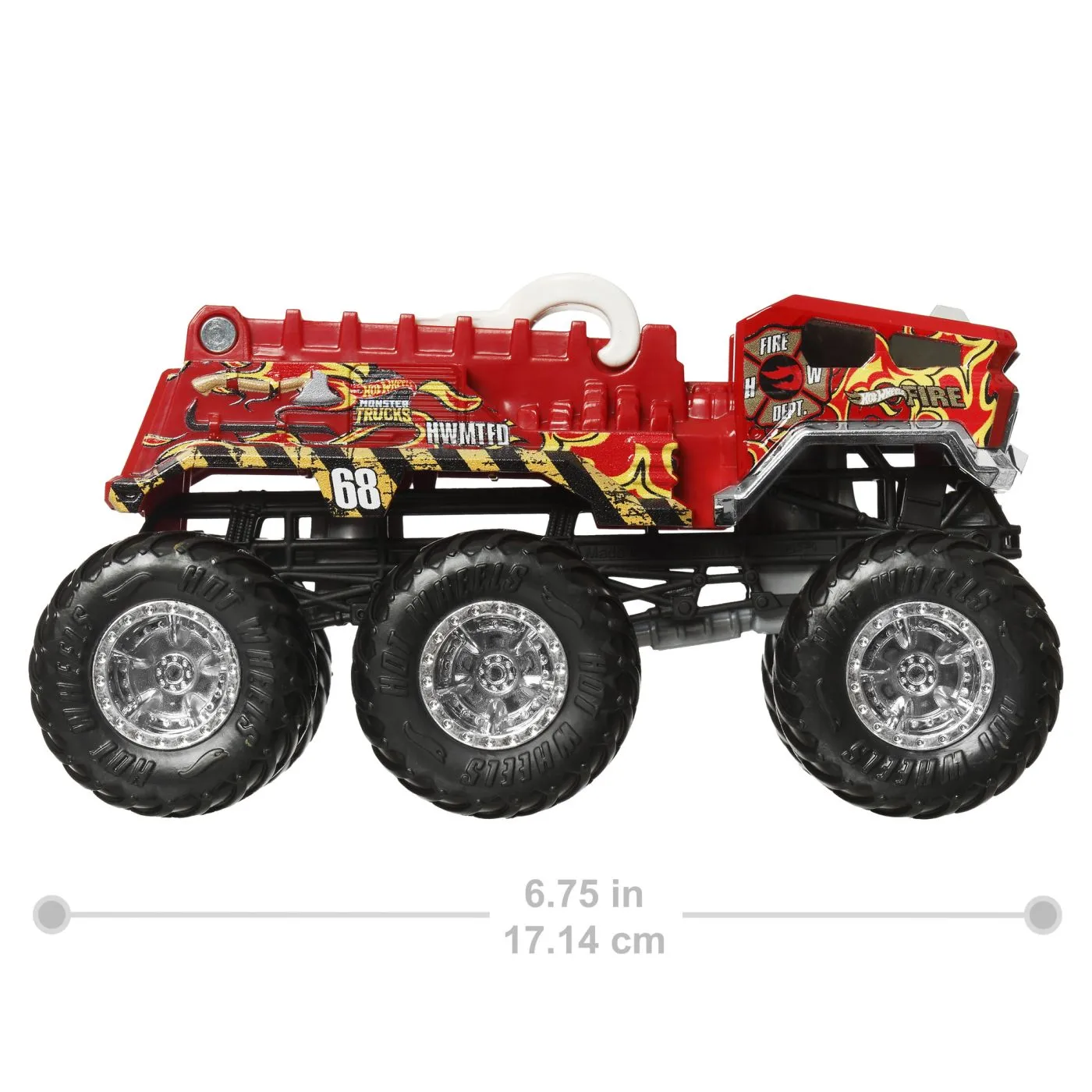 Hot wheels monster truck big rigs masinuta metalica cu 6 roti 5 alarm scara 1 la 64 , copii 3 -7 ani [2]