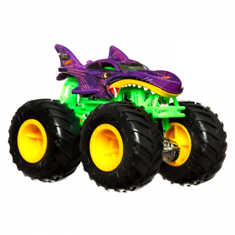 Hot wheels monster truck camion shark wreak cu culori schimbatoare scara 1:64, varsta de la 3 ani la 10 ani [6]