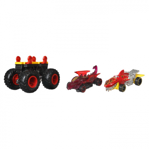 Hot wheels monster truck cu masinute neagru si rosu, varsta de la 3 ani la 12 ani [1]