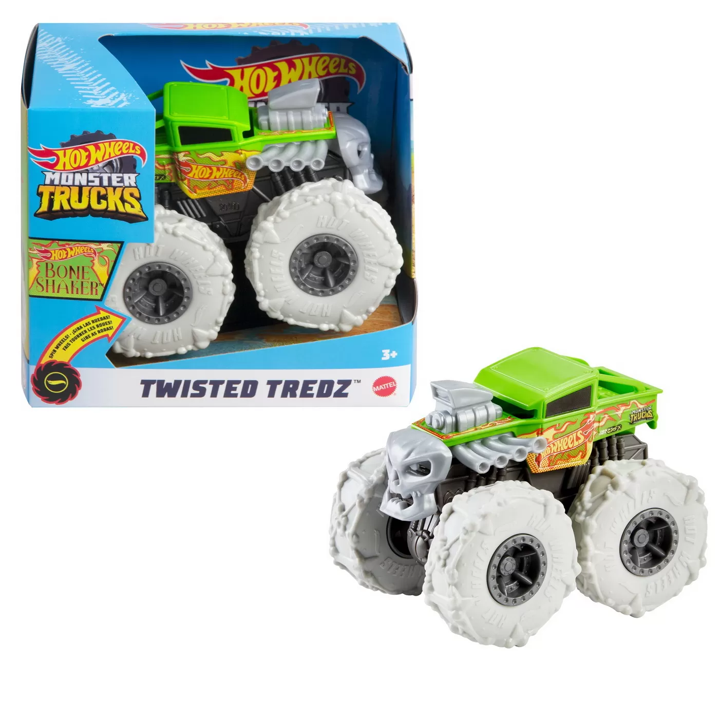 Hot wheels monster truck masinuta twister tredz bone shaker scara 1:43, varsta de la 3 ani la 10 ani [4]