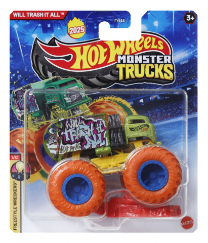 Mașinuțe copii, Camioane de Jucărie - Hot wheels monster truck masinuta will trash it all scara 1:64, varsta de la 3 ani la 14 ani