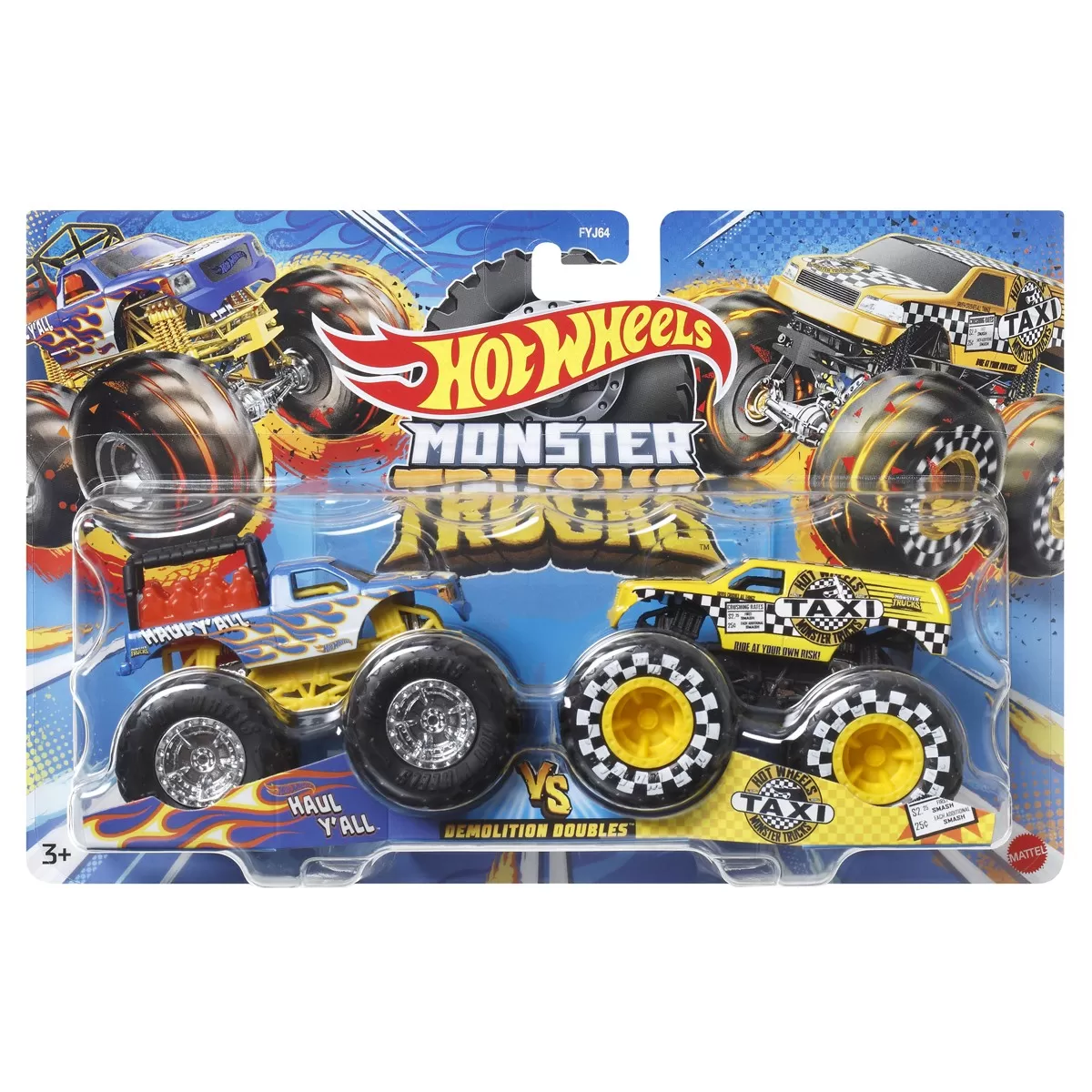 Mașinuțe copii, Camioane de Jucărie - Hot wheels monster truck set 2 masini scara 1 la 64 haul yall si taxi, varsta de la 3 ani la 14 ani