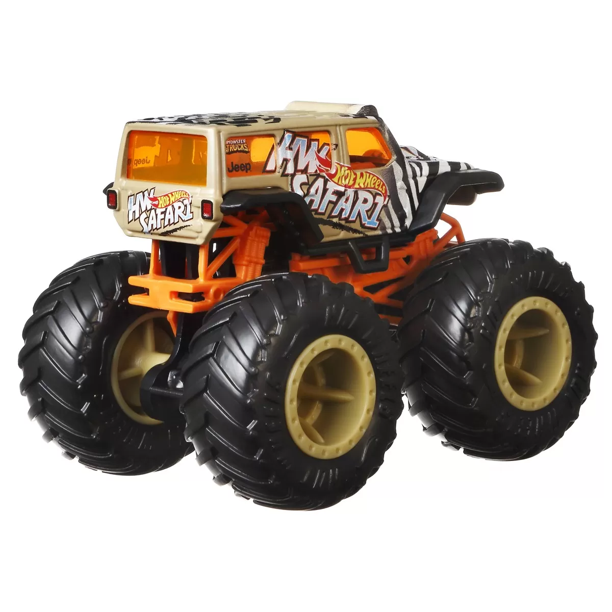 Hot wheels monster truck set 2 masini scara 1 la 64 hw safari si wild streak, varsta de la 3 ani la 14 ani [2]