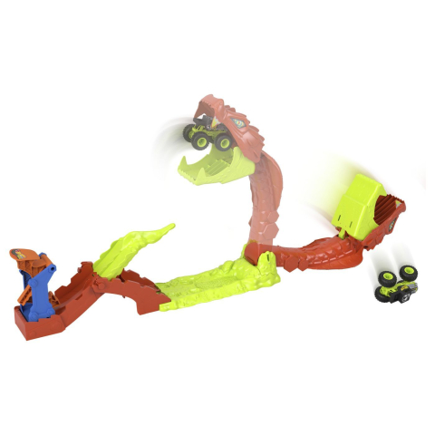 Hot wheels monster truck set de joaca pista invinge sarpele urias cu masinuta bone shaker inclusa [9]
