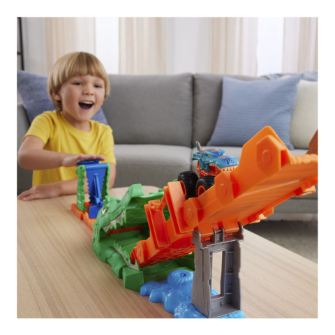 Hot wheels monster truck set de joaca provocarea crocodilului cu masinuta mega wrex [2]