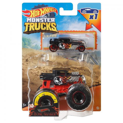 Jucării Educative pentru copii - Hot wheels monster truck si masinuta metalica bone shaker, varsta de la 3 ani la 12 ani