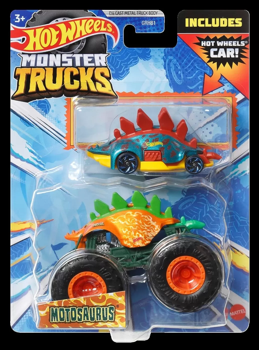 Jucării și Jocuri pentru copii - Hot wheels monster truck si masinuta metalica motosaurus, varsta de la 3 ani la 12 ani
