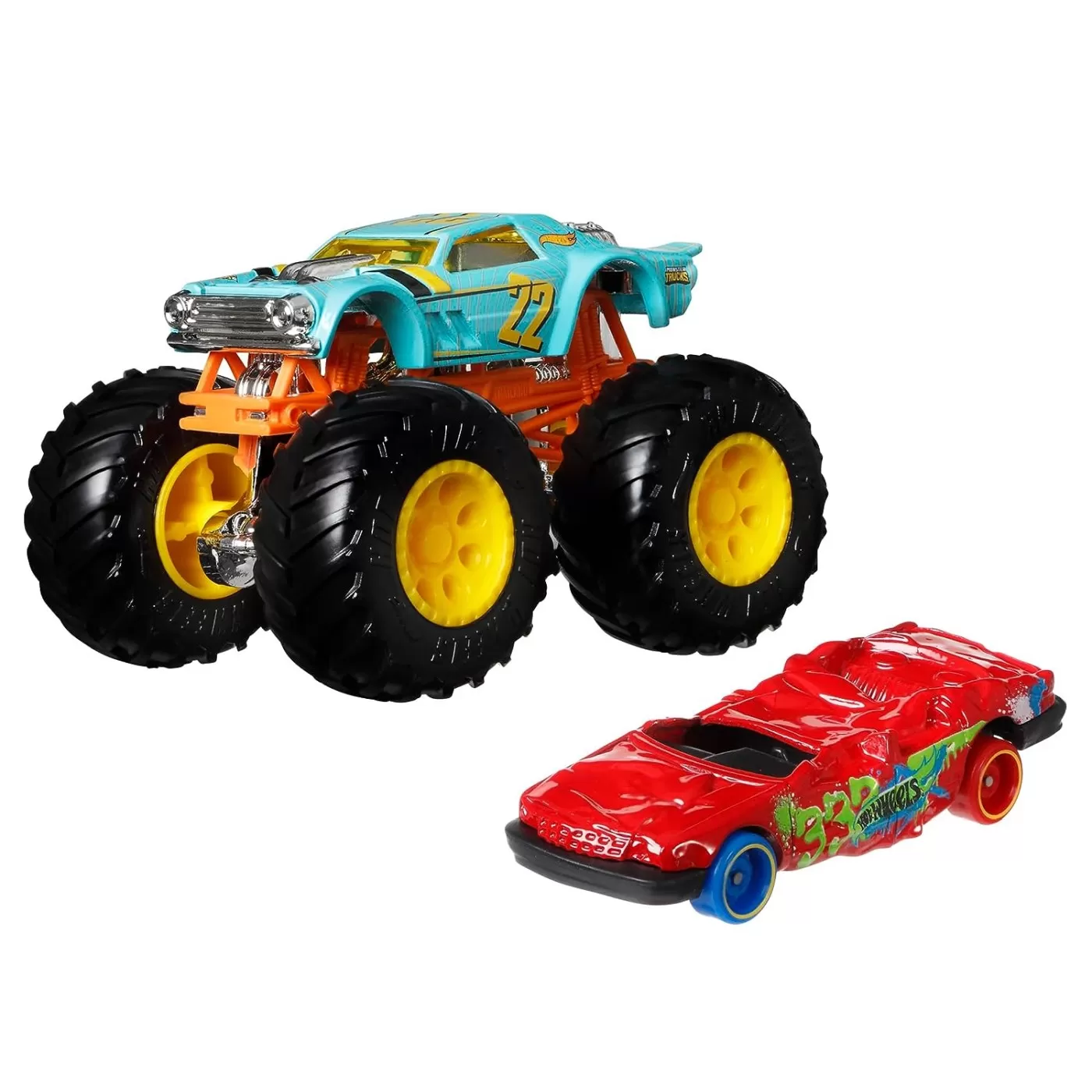 Hot wheels monster truck si masinuta metalica night shifter, varsta de la 3 ani la 12 ani [1]