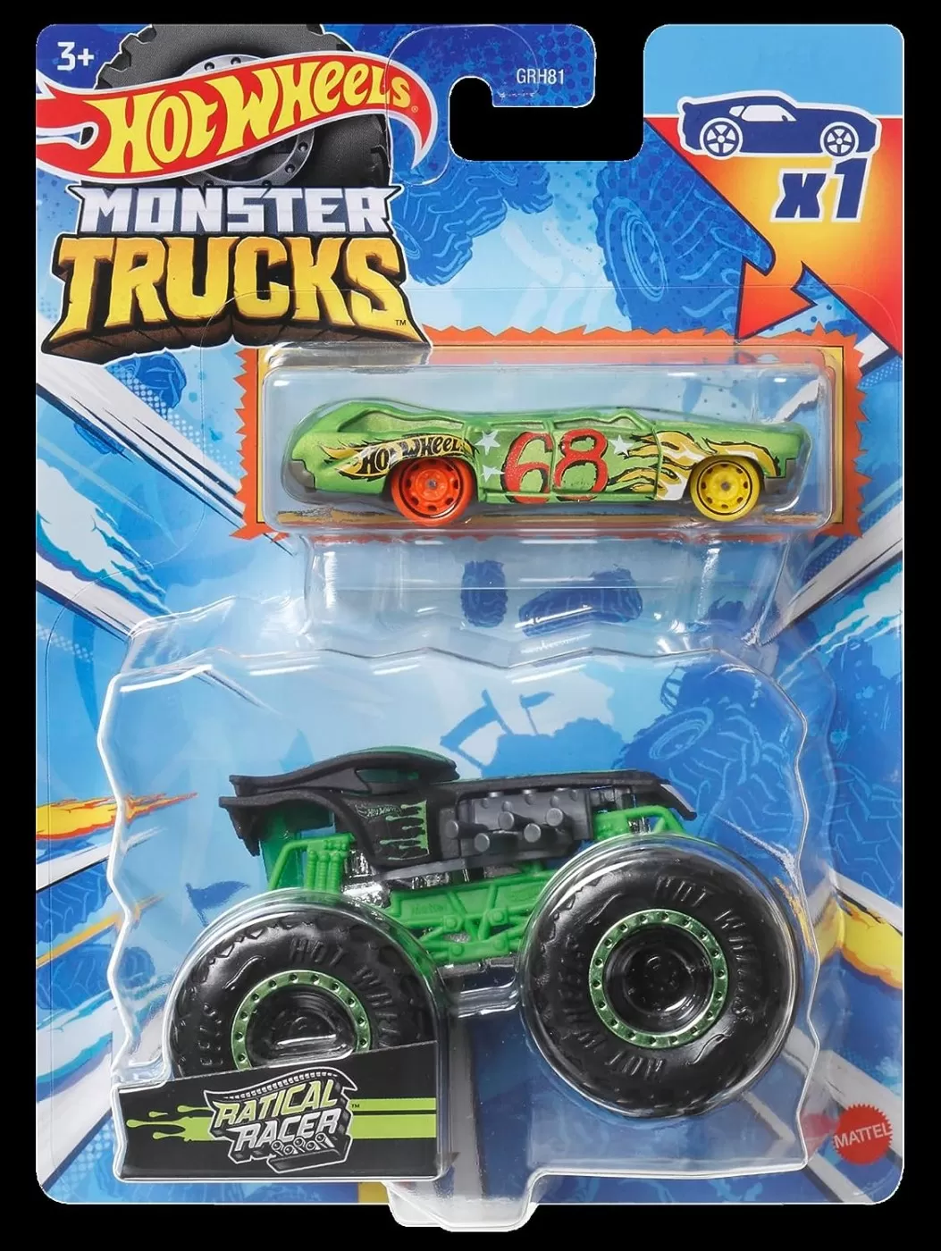 Mașinuțe copii, Camioane de Jucărie - Hot wheels monster truck si masinuta metalica ratical racer, varsta de la 3 ani la 12 ani