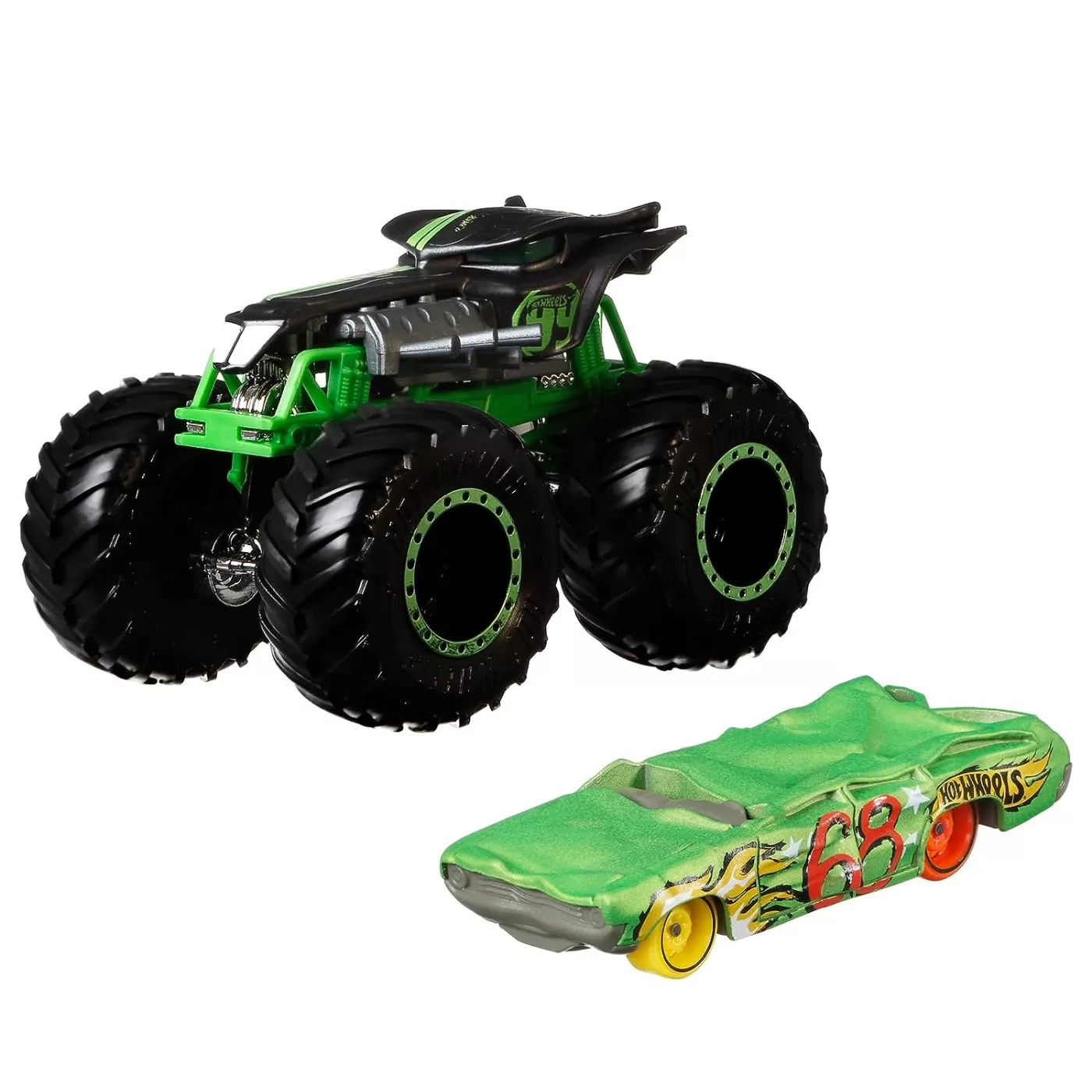 Hot wheels monster truck si masinuta metalica ratical racer, varsta de la 3 ani la 12 ani [1]