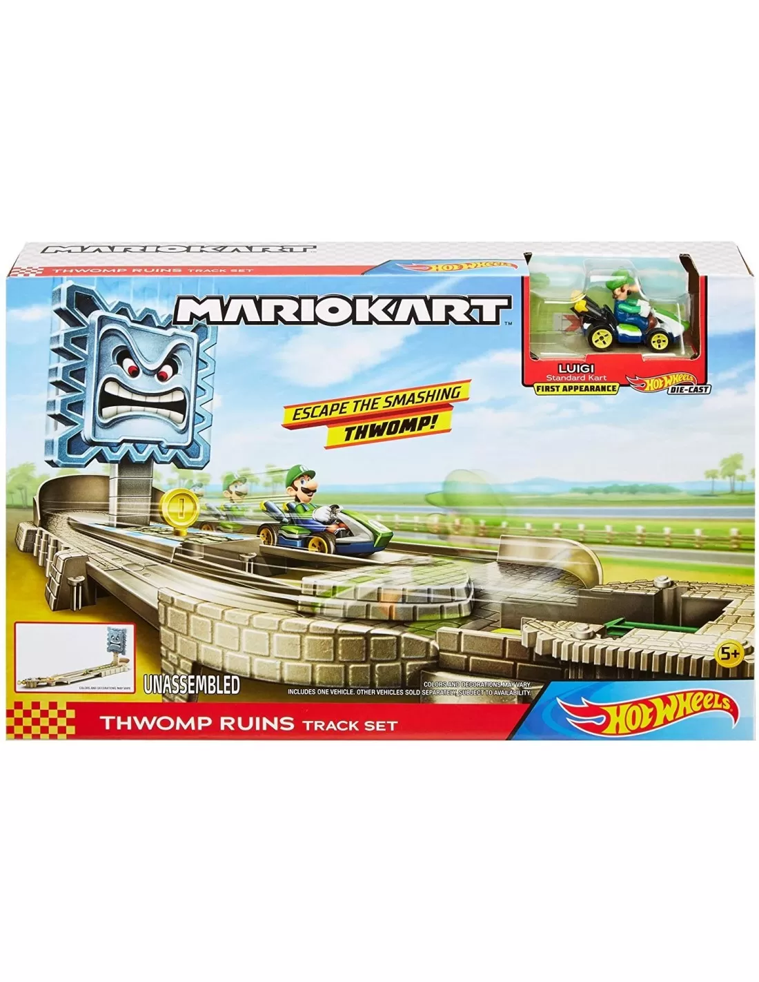 Garaj, Parcare, Rampe, Piste și Circuite - Hot wheels pista mario kart ruinele thwomp, varsta de la 5 ani la 12 ani