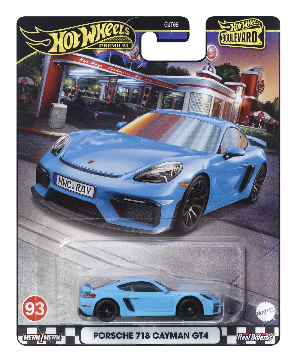 Mașinuțe copii, Camioane de Jucărie - Hot wheels premium boulevard masinuta metalica porsche 718 cayman gt4 scara 1:64, varsta de la 3 ani la +15 ani