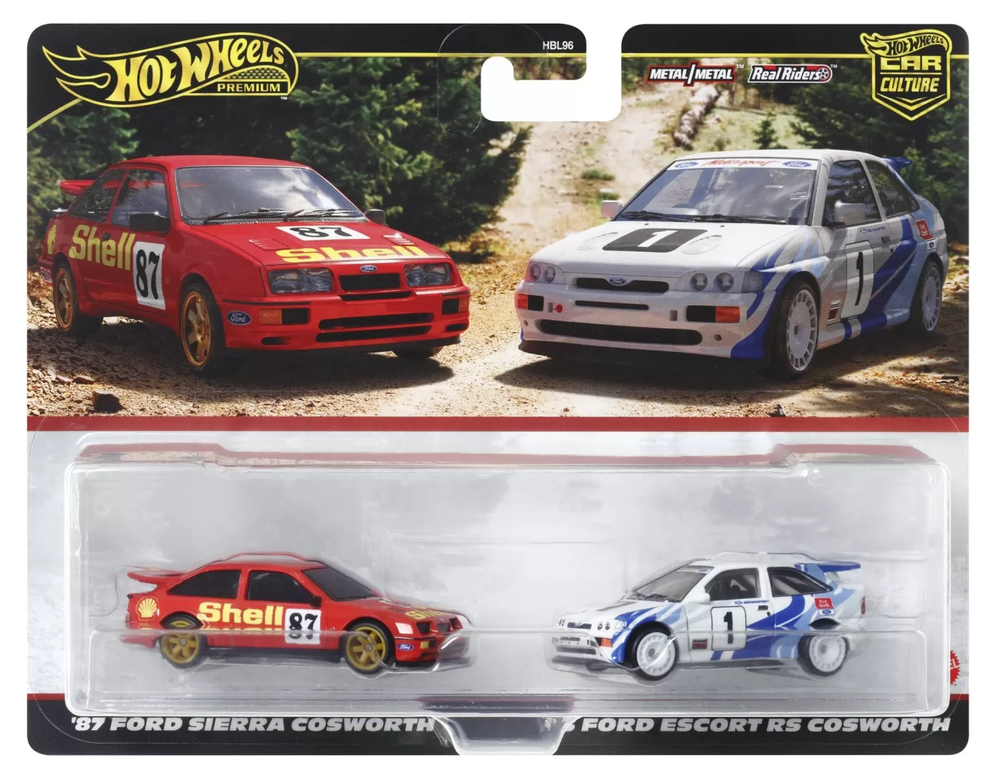 Mașinuțe copii, Camioane de Jucărie - Hot wheels premium set 2 masinute metalice ford sierra cosworth si ford escort rs cosworth scara 1:64, varsta de la 3 ani la +15 ani