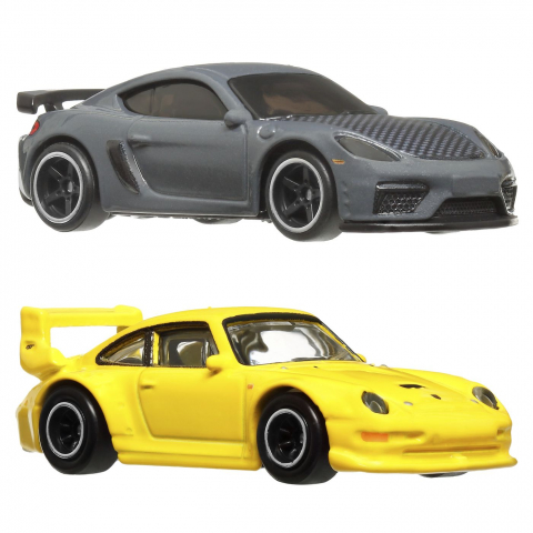 Hot wheels premium set 2 masinute metalice porsche 993 gt2 si porsche 718 cayman gt4 scara 1:64, varsta de la 3 ani la +15 ani [2]