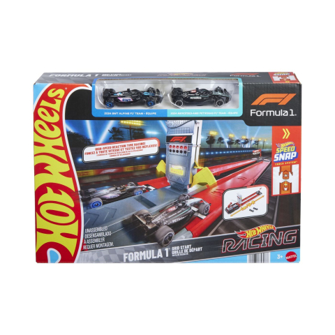 Jucării și Jocuri pentru copii - Hot wheels racing circuit de curse grid start formula 1 cu 2 masinute incluse copii 3 ani - 10 ani
