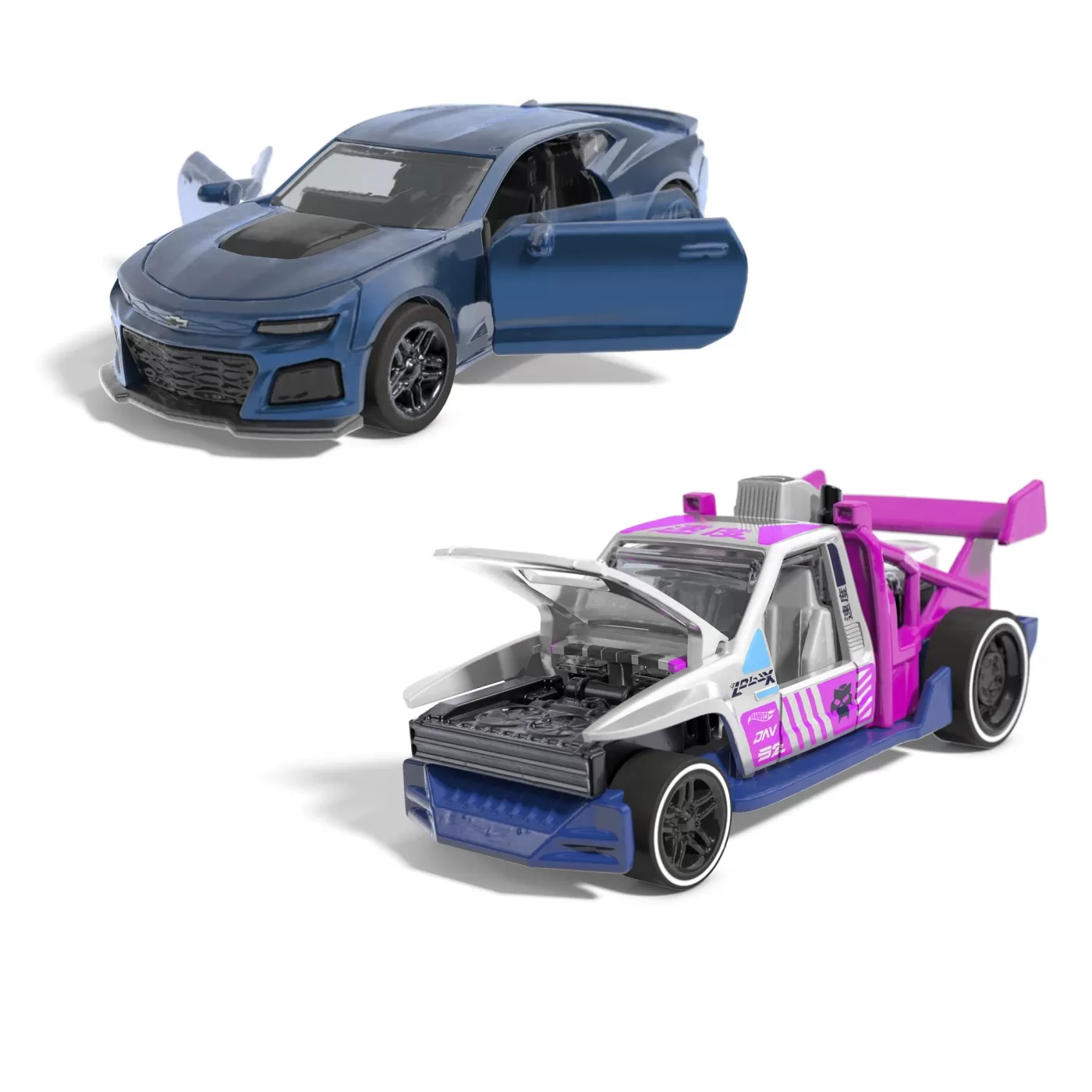 Hot wheels set 2 masinute metalice pull back camaro zl1 2022 si lolux 1:43, varsta de la 3 ani la 7 ani [3]
