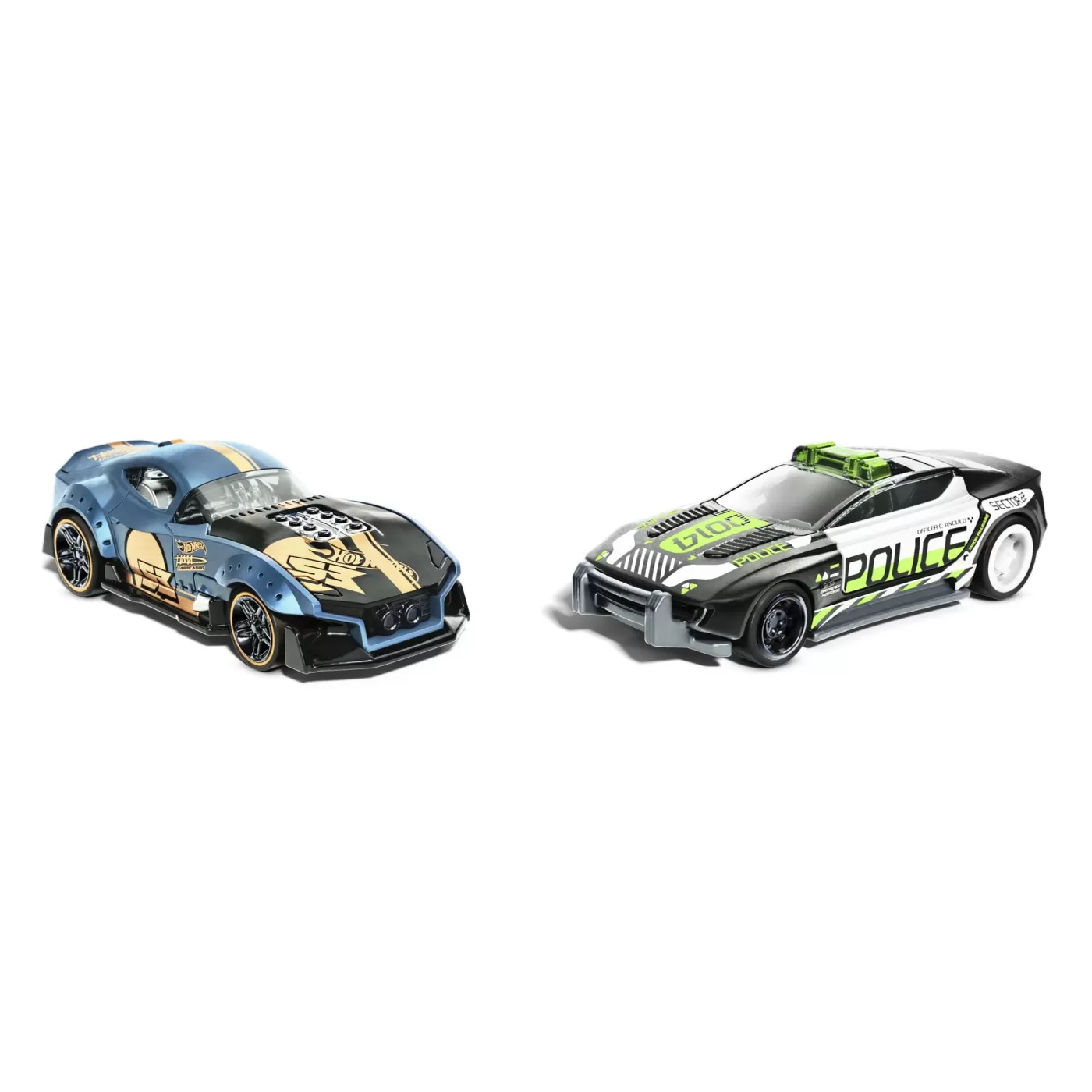 Hot wheels set 2 masinute metalice pull back muscle and blown si alpha pursuit 1:43, varsta de la 3 ani la 7 ani [1]