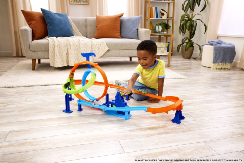 Hot wheels stunt tracks pista ciclon de lansarea rapida cu masinuta inclusa [4]