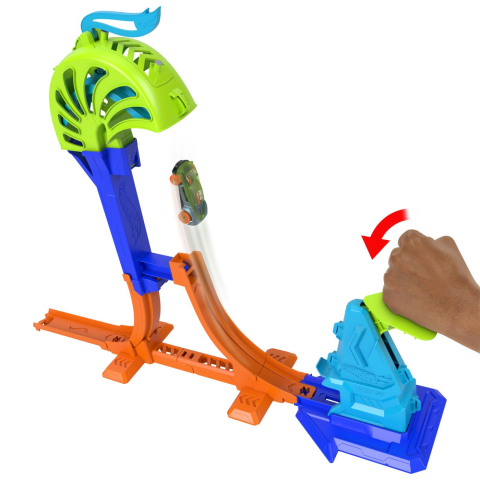 Hot wheels stunt tracks pista pentru cascadorii campionul lansarii puternice cu masinuta inclusa [2]