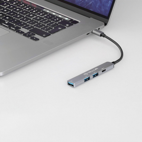 Hub USB-C 3.1 Tellur, 2xUSB 2.0 + 1xUSB-C + 1xUSB 3.0, aluminiu, gri [2]