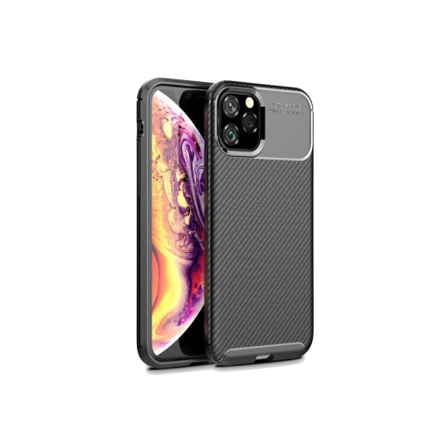 Husa iPhone 11 Pro Lemontti Carbon Fiber Texture Shockproof Black [5]