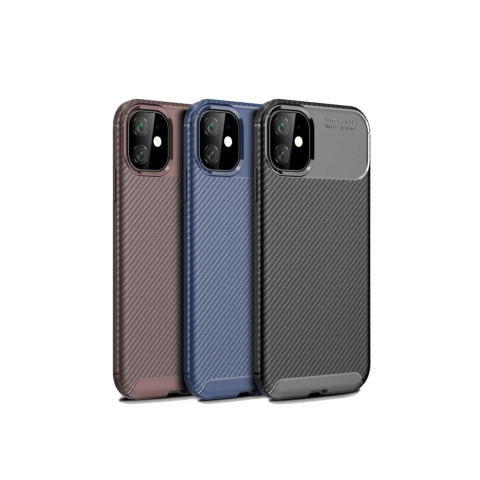 Husa iPhone 11 Pro Lemontti Carbon Fiber Texture Shockproof Black [3]