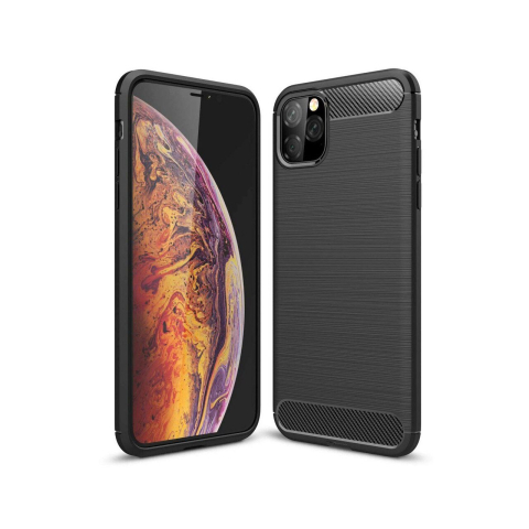 Husa iPhone 11 Pro Lemontti Carbon Negru [3]
