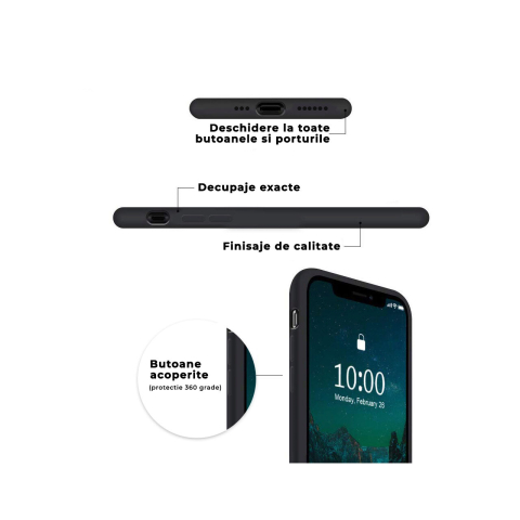 Husa iPhone 11 Pro Lemontti Liquid Silicon Black [6]