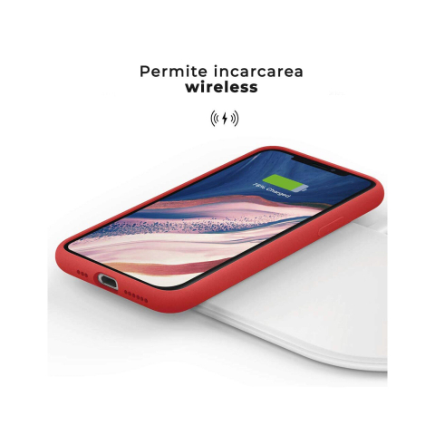 Husa iPhone 11 Pro Lemontti Liquid Silicon Red [2]