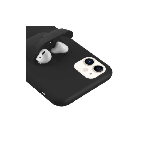 Laptop, Tablete & Telefoane - Husa iPhone 11 Pro Lemontti Liquid Silicone with Apple AirPods Case Black