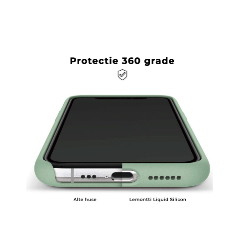 Husa iPhone 11 Pro Max Lemontti Liquid Silicon Light Green [3]