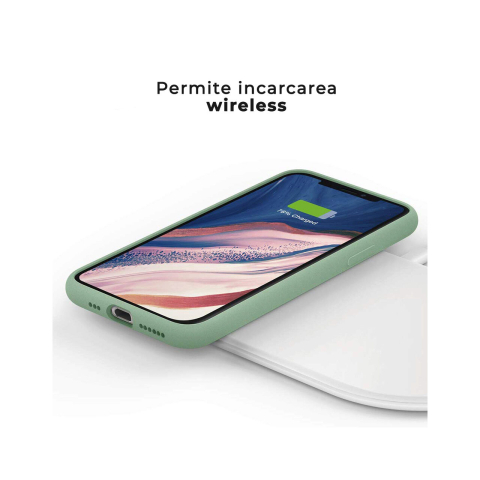 Husa iPhone 11 Pro Max Lemontti Liquid Silicon Light Green [2]