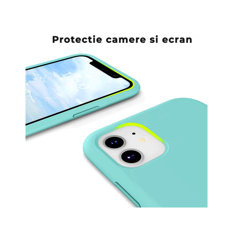 Husa iPhone 11 Pro Max Lemontti Liquid Silicon Tiffany Blue [3]