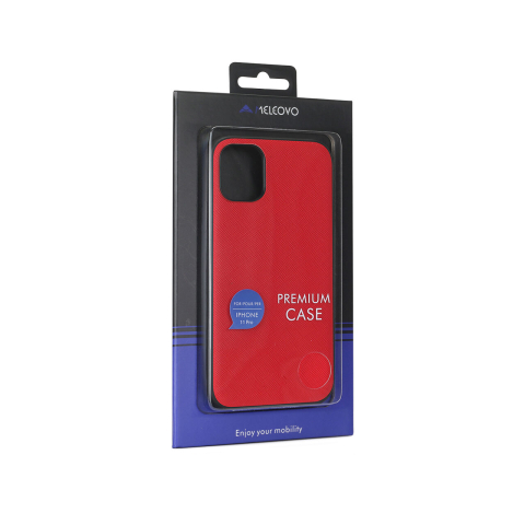 Laptop, Tablete & Telefoane - Husa iPhone 11 Pro Meleovo Saffiano Magnetic Red (placuta metalica integrata)