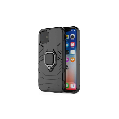 Husa iPhone 12 Pro Max Lemontti Ring Armor Kickstand Negru [3]