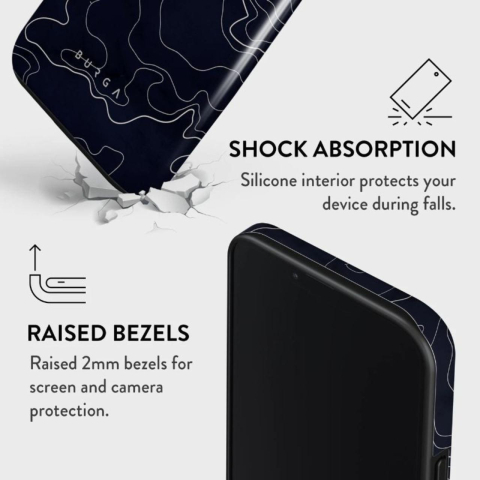 Husa iPhone 13 Pro Burga Dual Layer Drifting Shores Line Art [2]