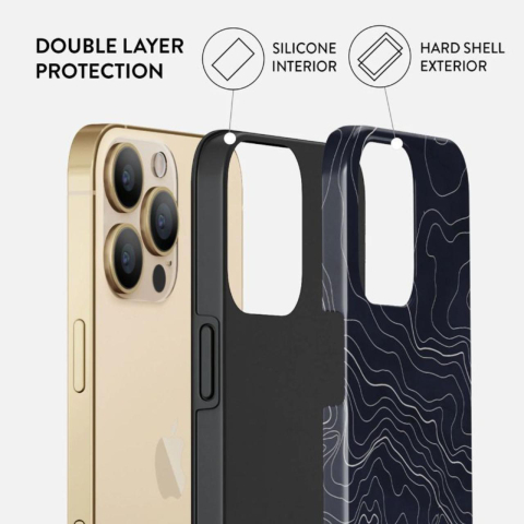 Husa iPhone 13 Pro Burga Dual Layer Drifting Shores Line Art [1]