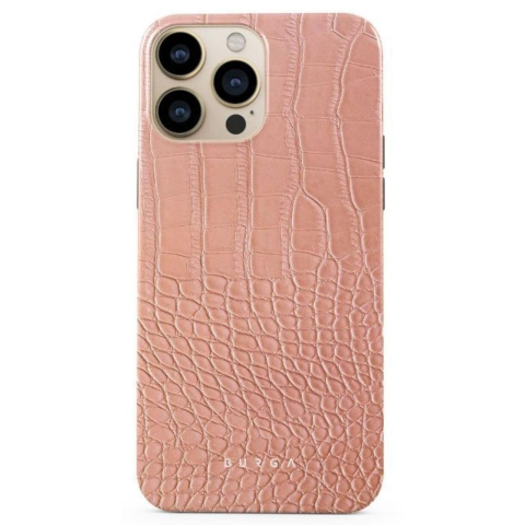 Husa iPhone 13 Pro Burga Dual Layer Pink Croco [4]