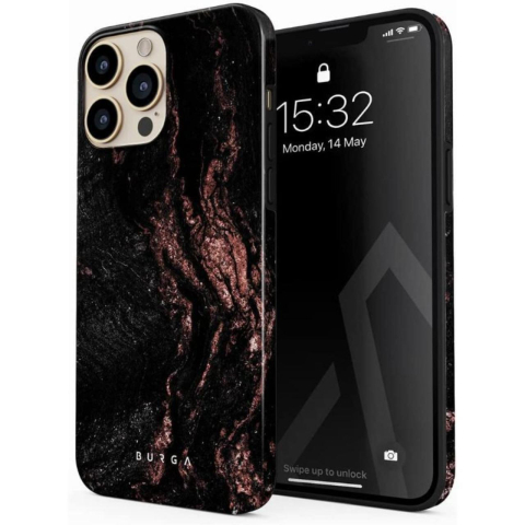 Laptop, Tablete & Telefoane - Husa iPhone 13 Pro Burga Dual Layer Rose Gold Marble