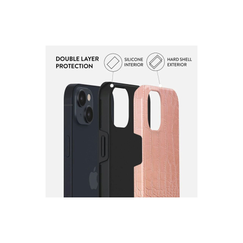 Laptop, Tablete & Telefoane - Husa iPhone 14 Plus Burga Dual Layer Pink Croco