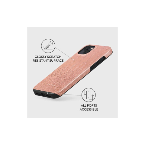 Husa iPhone 14 Plus Burga Dual Layer Pink Croco [1]