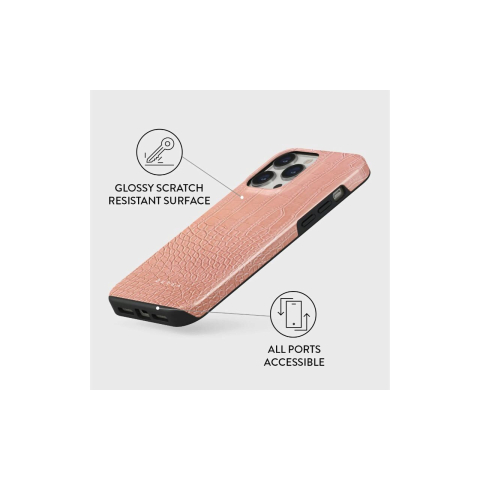 Husa iPhone 14 Pro Burga Dual Layer Pink Croco [1]
