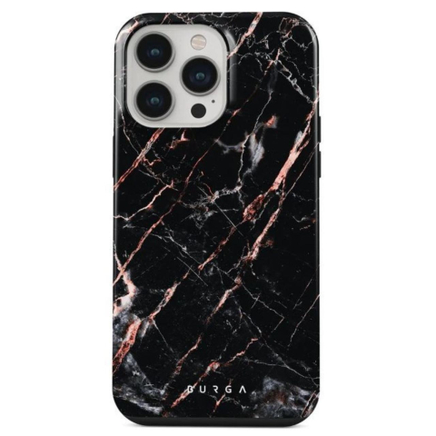 Husa iPhone 14 Pro Burga Dual Layer Rose Gold Marble [3]