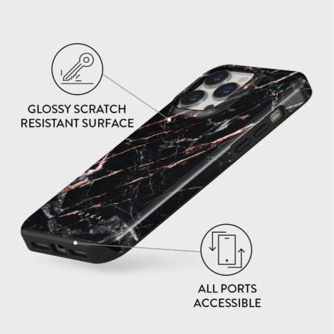 Husa iPhone 14 Pro Burga Dual Layer Rose Gold Marble [1]